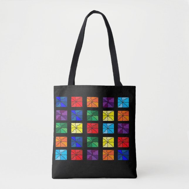 Rainbow Granny Square tote Tygkasse (Framsida)
