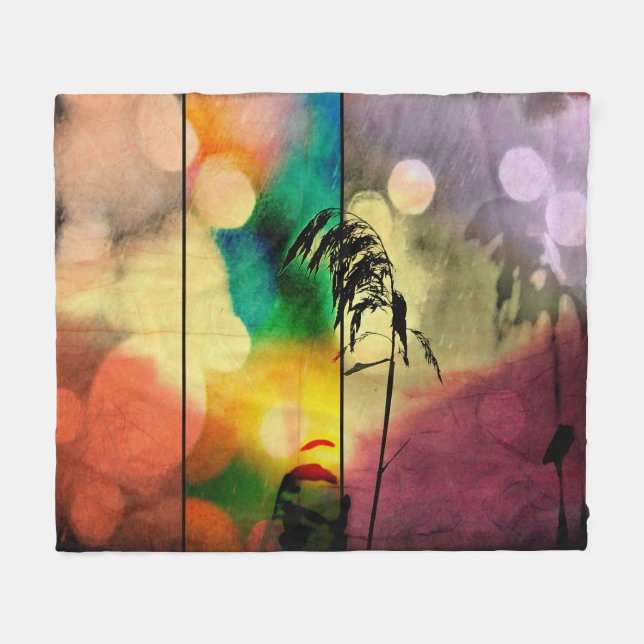 Rainbow Grass Drama Fleece Blanket (Framsidan (Horisontell))