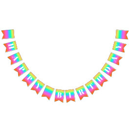 Rainbow Grattis på födelsedagen Bunting Flagga Ban