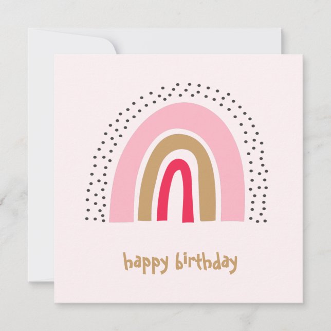 Rainbow Grattis på födelsedagen Card - Flickkort f Julkort (Framsida)