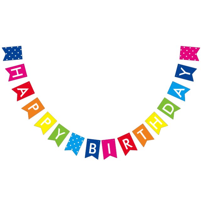 Rainbow Grattis på födelsedagen Vimplar (Alla)