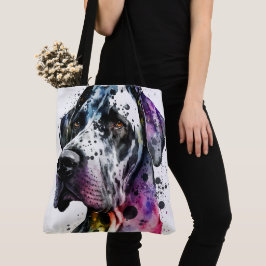 Rainbow Great dane Watercolor Tygkasse