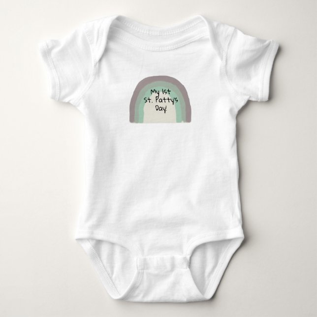 Rainbow Grönt Ombre Painting Baby Bodykostym T Shirt (Framsida)
