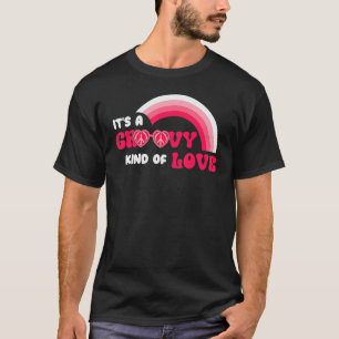 Rainbow Groovy Kind Kärlek Lycklig Rosa Valentine' T Shirt