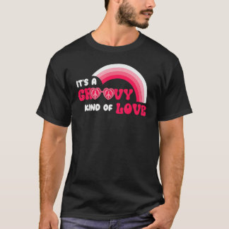 Rainbow Groovy Kind Kärlek Lycklig Rosa Valentine' T Shirt