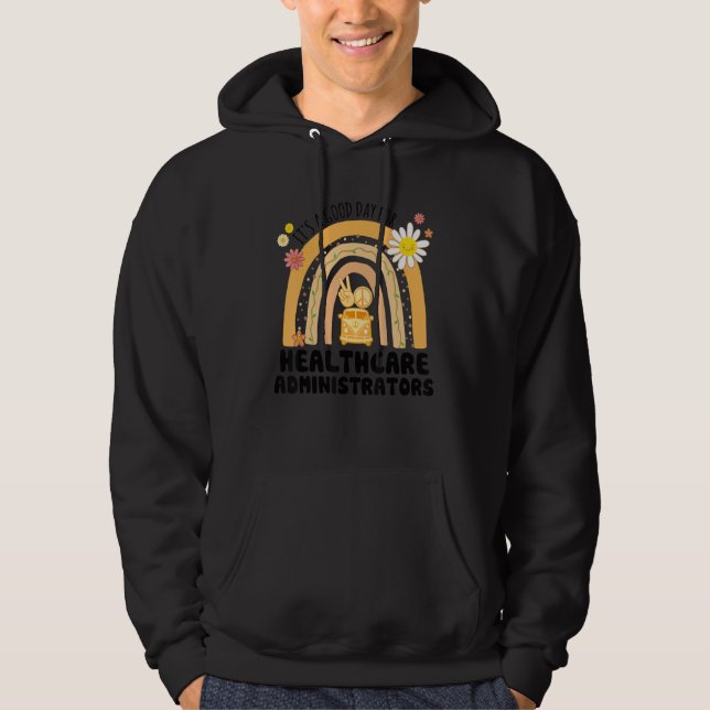 Rainbow Groovy Peace Healthcare Administrators Vin Hoodie (Framsida)