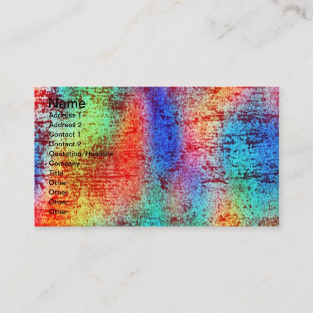 Rainbow Grunge Visitkort (Framsida)
