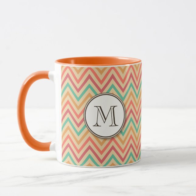 Rainbow Grunge Zigzag Chevrons Mugg (Vänster)