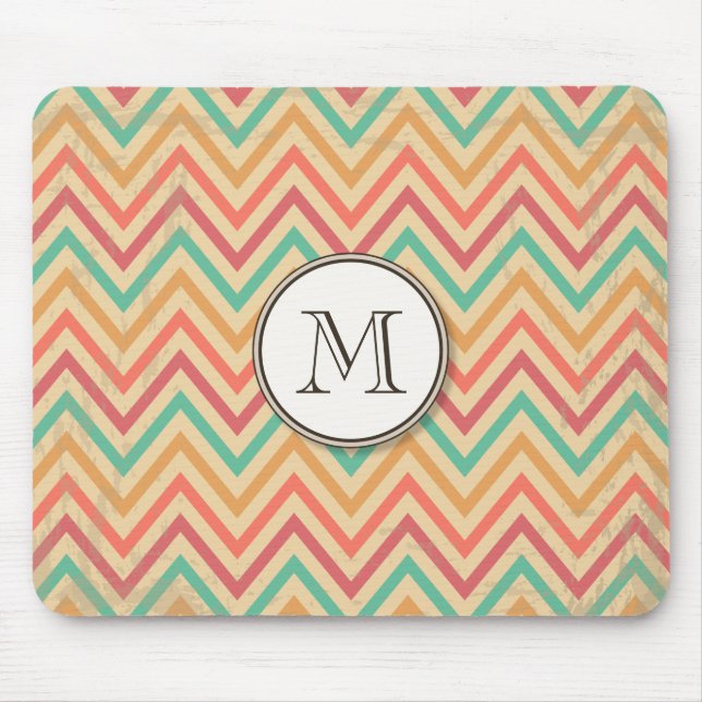 Rainbow Grunge Zigzag Chevrons Musmatta (Framsidan)