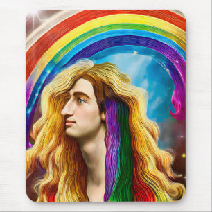 Rainbow Gudom man of All kärlek Fantasy Art Musmatta