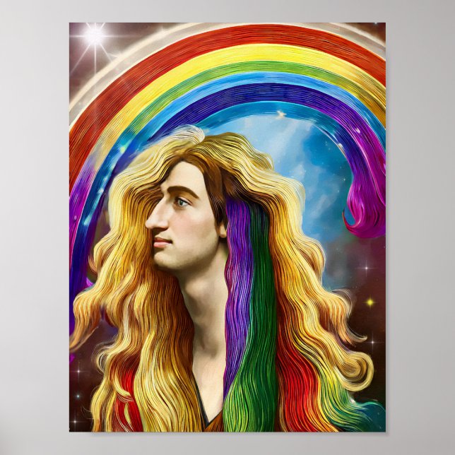 Rainbow Gudom man of All kärlek Fantasy Art Poster (Framsidan)