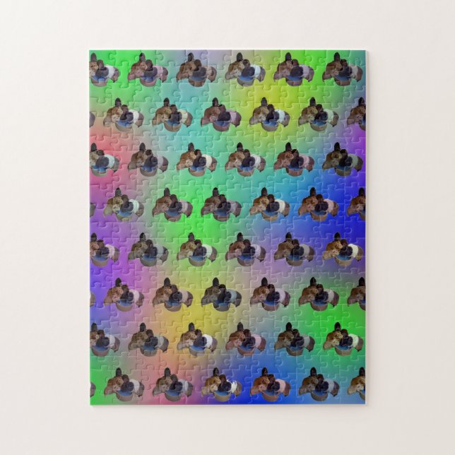 Rainbow Guinea Grisar, Jigszle Puzzle Pussel (Vertikal)