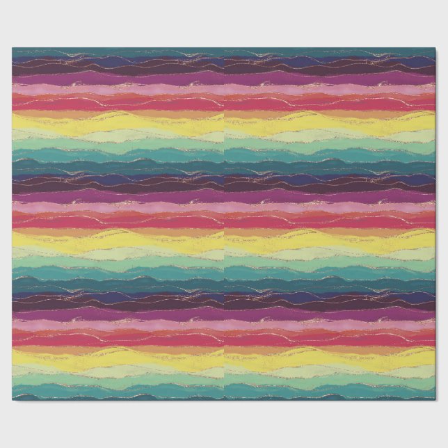 Rainbow guld rand presentpapper (Seam)