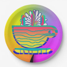 Rainbow Gult Kopp Saucer Party Cocktail