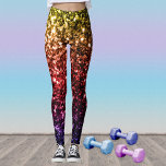 Rainbow gult red lila faux glitter sparkles leggings<br><div class="desc">Coola,  roligt,  elegant och en unik bild över utskriften. Vackra regnbåge gult röd lila färglös och glänsande gnistor. Foto av gult,  rött,  lila,  färgstarka miniatyrbilder,  inte glitter!</div>