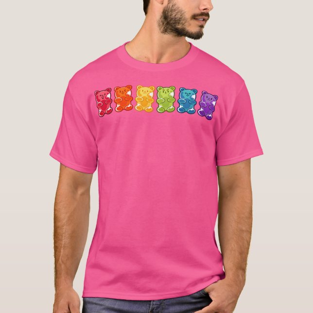 Rainbow Gummy Bears T Shirt (Framsida)