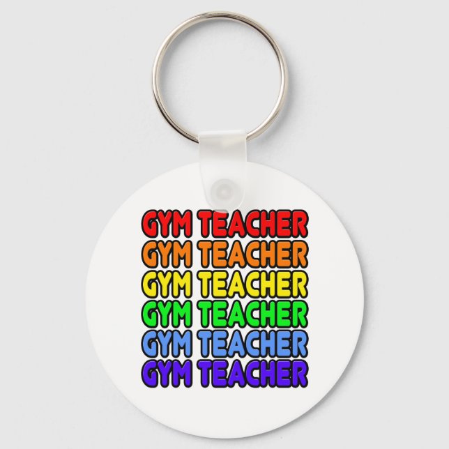 Rainbow Gym Teacher Nyckelring (Framsida)