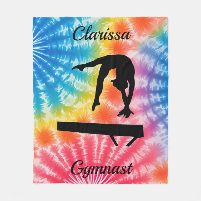 Rainbow Gymnastics Beam Personlig Fleecefilt (Framsidan)