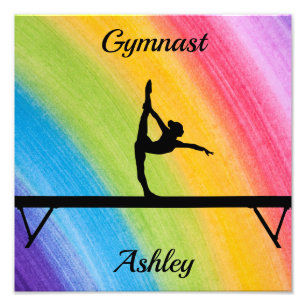 Rainbow Gymnastics Beam Personlig Fototryck