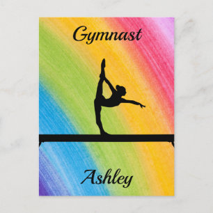 Rainbow Gymnastics Beam Personlig Vykort