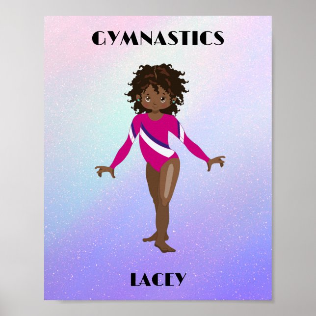 RAINBOW GYMNASTICS GIRL'S Personlig Poster (Framsidan)