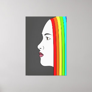 Rainbow Hair Canvastryck