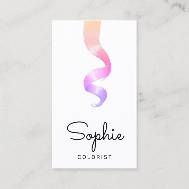 Rainbow Hair Colorist Stylist Salon Visitkort (Framsida)