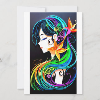 Rainbow Hair Dream Inbjudningar