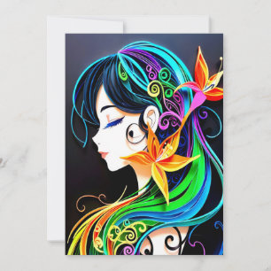 Rainbow Hair Dream Inbjudningar