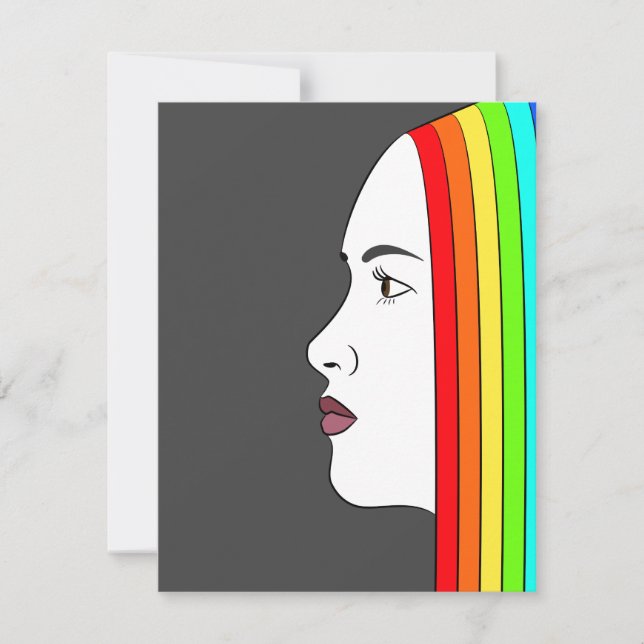 Rainbow Hair Inbjudningar (Framsida)