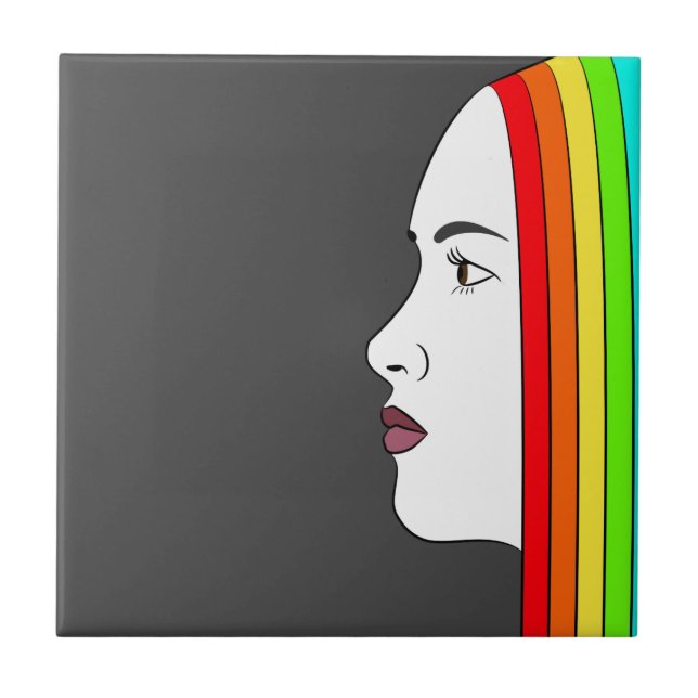 Rainbow Hair Kakelplatta (Framsidan)