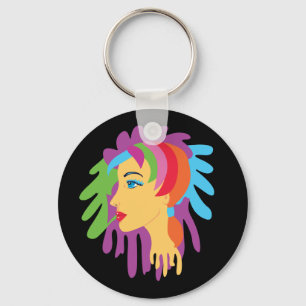 Rainbow Hair Nyckelring