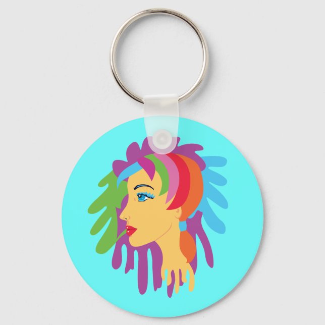 Rainbow Hair Nyckelring (Framsida)