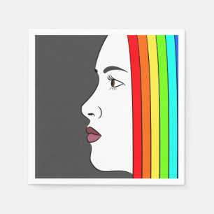 Rainbow Hair Pappersservett