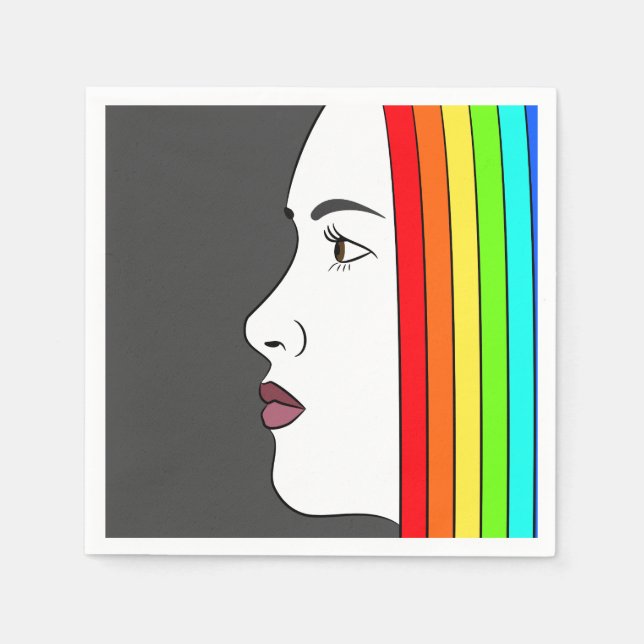 Rainbow Hair Pappersservett (Framsidan)