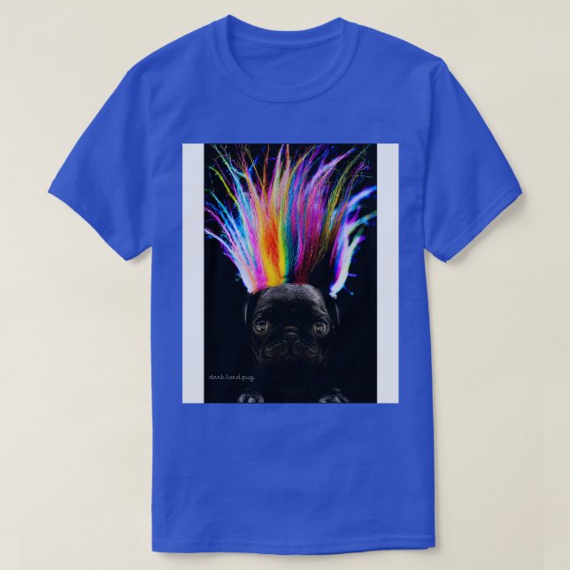Rainbow Hair Pug T Shirt (Design framsida)