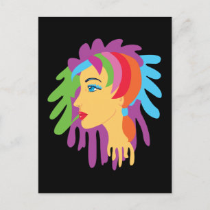 Rainbow Hair Vykort