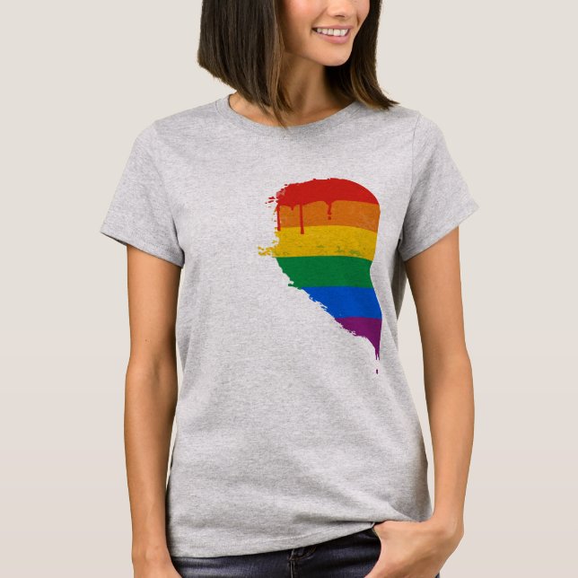 RAINBOW HALF HEART LÄMNAT -.png Tee Shirt (Framsida)