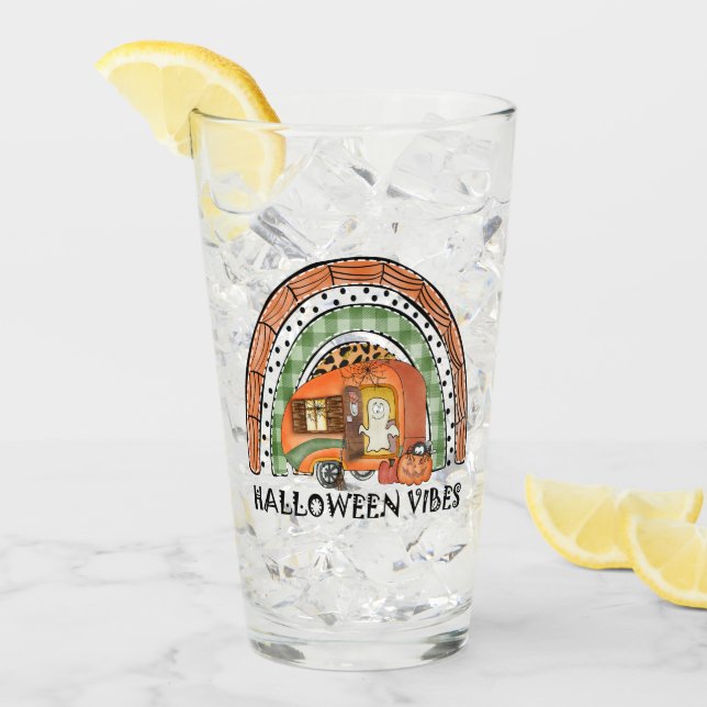 Rainbow Halloween Vibes Camper/ Trailer Glaskopp (Framsida Ice)