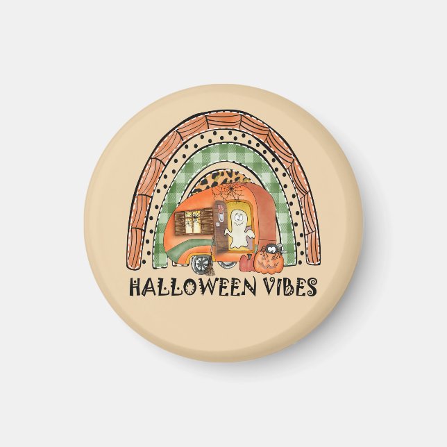 Rainbow Halloween Vibes Camper/ Trailer Magnet (Framsidan)