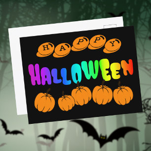 Rainbow Halloween Vykort