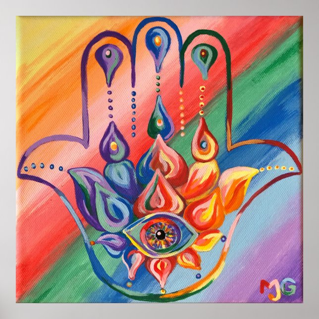 Rainbow Hamsa Poster (Framsidan)