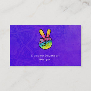 Rainbow Hand Fredstecken Acid Lila Background Visitkort