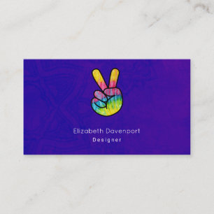 Rainbow Hand Fredstecken Acid Lila Background Visitkort