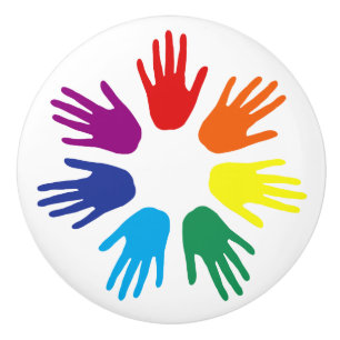Rainbow händer knopp