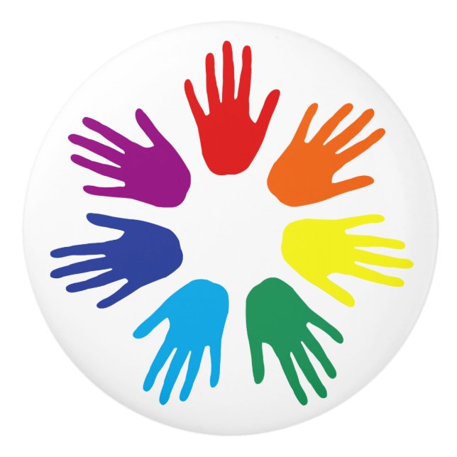 Rainbow händer knopp (Framsidan)