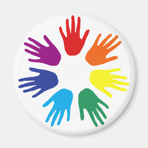Rainbow händer magnet