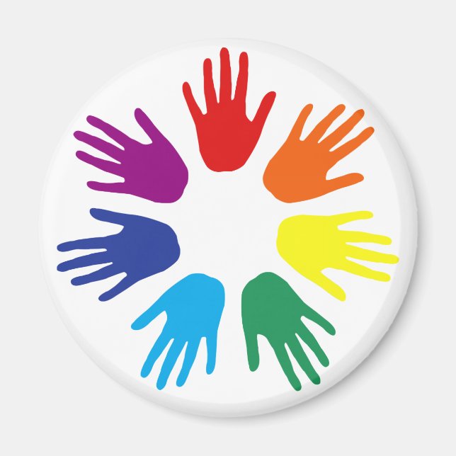Rainbow händer magnet (Framsidan)
