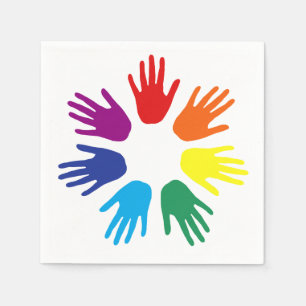 Rainbow händer pappersservett