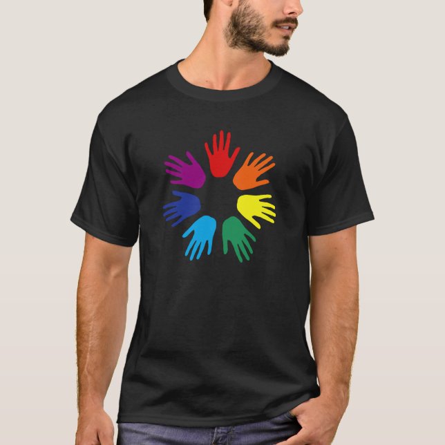 Rainbow händer t shirt (Framsida)